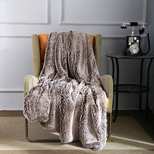 Coastline Super soft Two Tone Faux Fur/Plush Throw Blanket, Decorative Fuzzy Warm Cozy Rabbit Fur Throws for Sofa, Couch, Chair, Coffee Brown (150x200cm) - Cosy Home Interiors Coastline Super soft Two Tone Faux Fur/Plush Throw Blanket, Decorative Fuzzy Warm Cozy Rabbit Fur Throws for Sofa, Couch, Chair, Coffee Brown (150x200cm) - Image 2