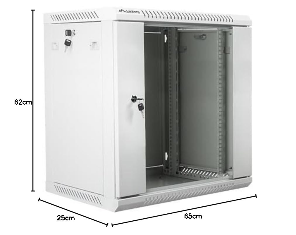Lanberg WF01-6412-10S étagère 12U Rack monté sur Le Mur Gris