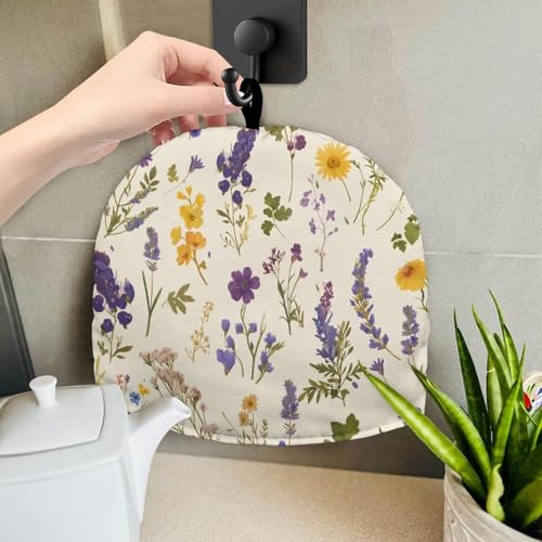 Image of Retro Wildflower Tea Pot Cover for America250 Reusable CrowTeapot Cozy Keeping Warm,Dust Proof Teapot Dust Protector for Kitchen Decorative