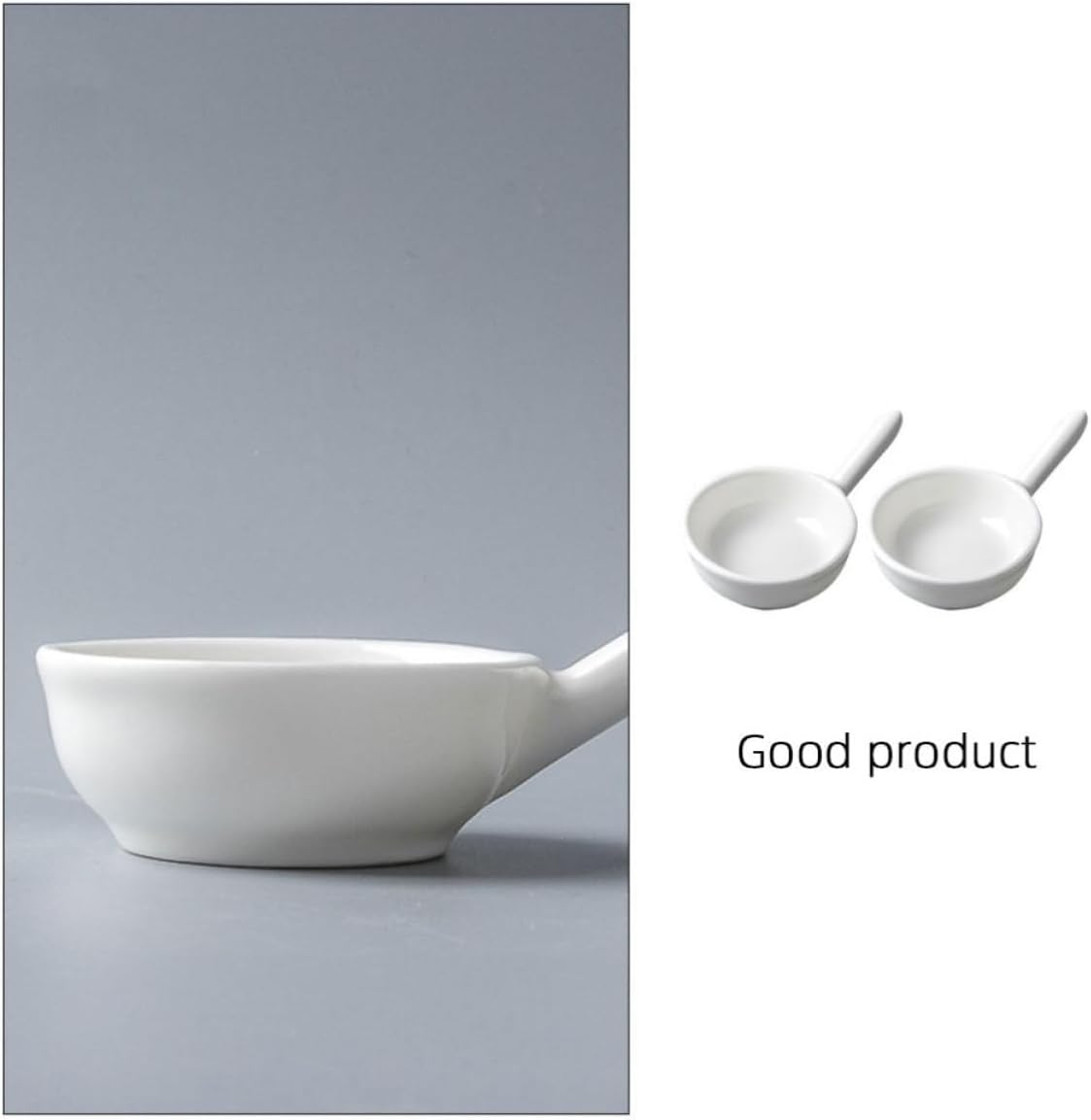 ULTECHNOVO 2pcs Porcelain Sauce Dish with Handle, Light-colored Side Plate
