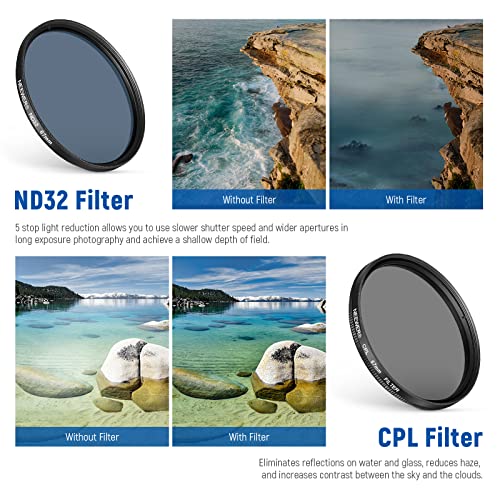 Neewer 67Mm Clip On Filters Kit For Phone & Camera, Cpl, Nd32 Nd Filter,Star Filter,4 Graduated Color Filter, 52-67Mm Adapter Ring, Phone Lens Clip Compatible With Iphone 14 Pro Max 14 13 12 11 #TOP2