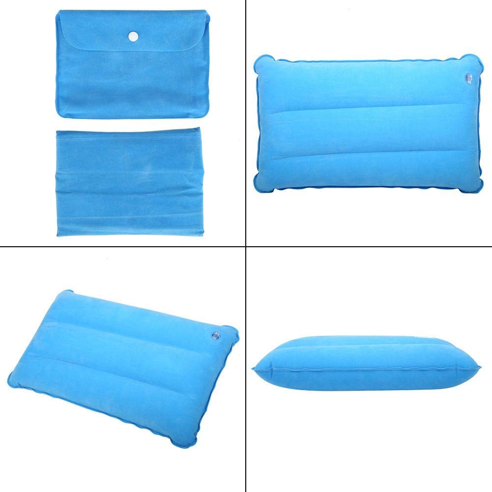 Oreiller Gonflable De Voyage En Velours Doux - Coussin Ergonomique Pour Nuque Et Dos, Compact Et Pliable - Parfait Pour Camping, Plage, Avion, Voiture