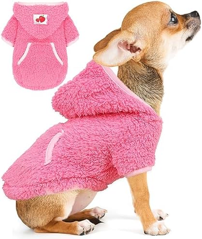 Small Dog Sweater Fleece Dog Hoodie Small Dogs Girl Boy Winter Warm Puppy Clothes for Chihuahua Teacup Yorkie Soft Stretchy Tiny Dog Outfits Cat Sweater Pet Clothing Pink M Small Dog Sweater Fleece Dog Hoodie Small Dogs Girl Boy Winter Warm Puppy Clothes for Chihuahua Teacup Yorkie Soft Stretchy Tiny Dog Outfits Cat Sweater Pet Clothing Pink M