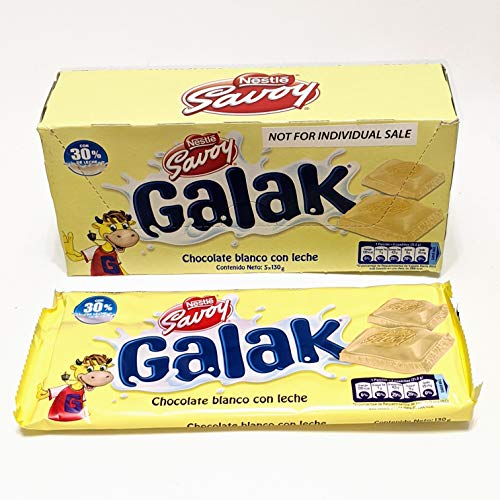 galak chocolate - Galak Chocolate Blanco con Leche de Venezuela, contenido neto: 1 caja con 5 barras de 130gr c/u