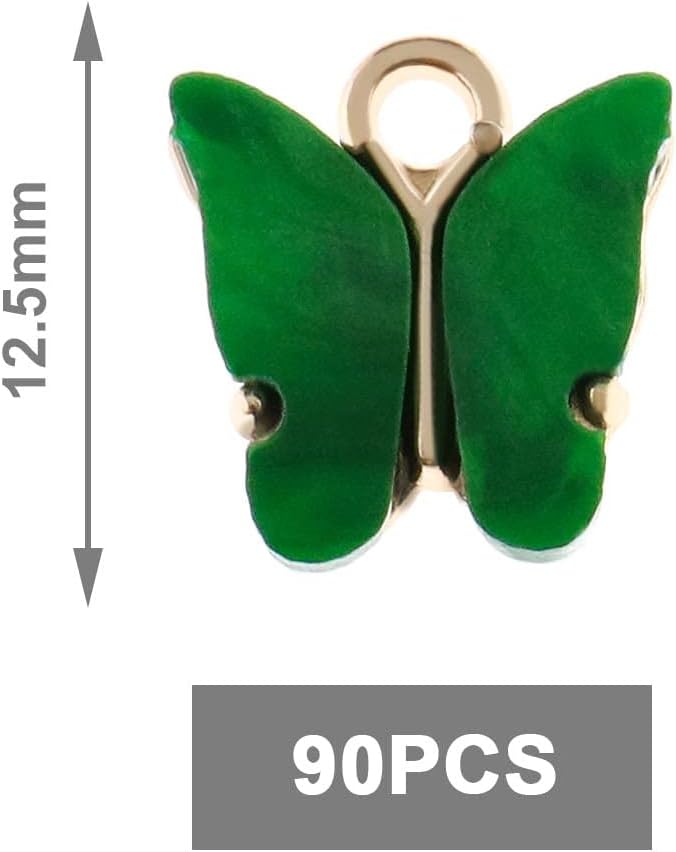 Create idea 90Pcs Butterfly Charms Acrylic Butterfly Pendant Colorful Butterfly Shape Charms Decorative Accessories for DIY Making Handmade Jewellery Earrings Bracelets - Image 4