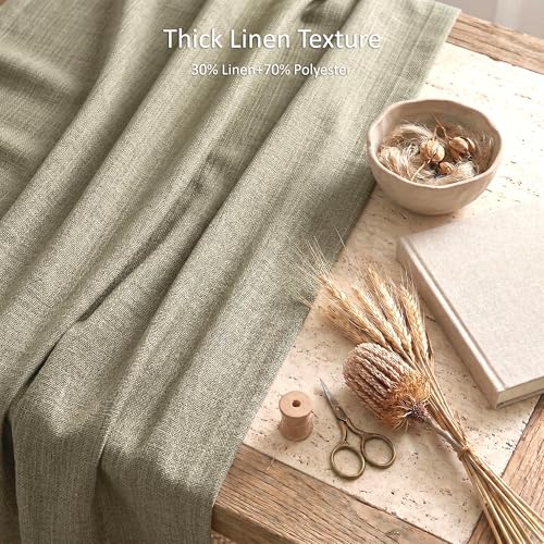 Image of Kuber Industries 2 Pcs Polyester Linen Door Sheer Curtain 7 Feet for Home Decor | 8 Eyelet with Curtain Multiple Use for Living Room /Bedroom | Plain - Chikoo