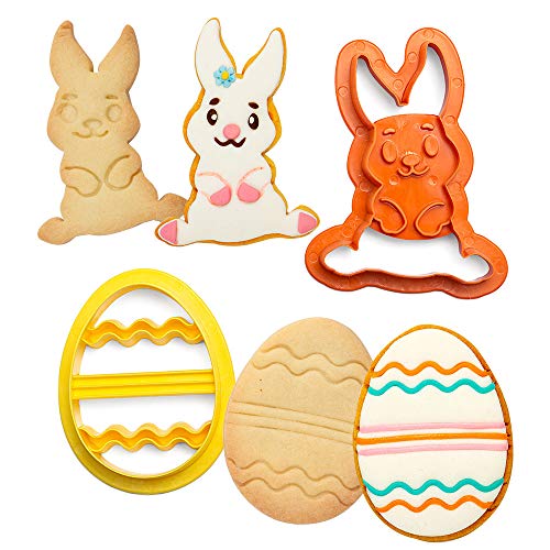 DECORA 0255060 Bunny and Decorated Egg Plastic Cookie Cutters Set of 2, Assorted - Image 2
