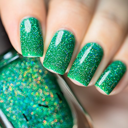 Image of ILNP Hide and Seek - Shamrock Green Holographic Sheer Jelly Nail Polish
