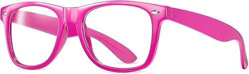 LEICO FASHION Lentes transparentes sin receta retro nerd para hombres y mujeres - Lentes falsos para disfraz de cosplay