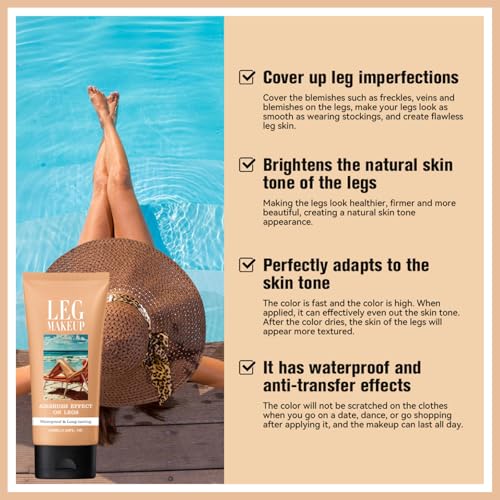 Full Coverage Waterproof Leg Makeup to Cover Veins, Body Concealer for Mature Skin, Smooth Tone Long Lasting Body Scar Cover Up (#02) - Image 4