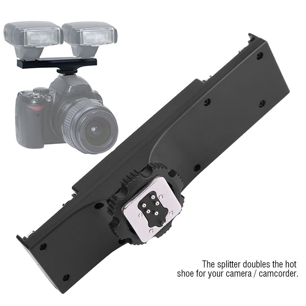 Splitter Dual Hot Shoe Ultraleggero di qualità per Videocamera SLR, SupportaI-TTL. Raddoppia la Slitta Calda, Attiva // . Portare L'orso Fino a 3 Kg (In esclusiva per #02)