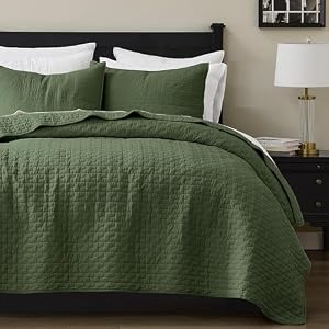 palassio Olive Green 100% Cotton Quilt...