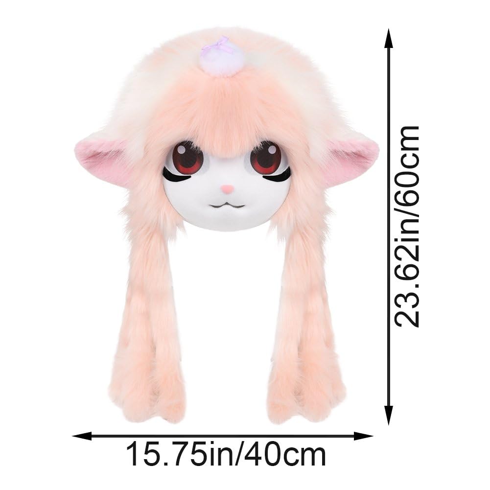 Copricapo in Peluche a Forma di Animale, Maschera Integrale Pecora, Accessorio per Costume per Feste in Maschera E Cosplay.