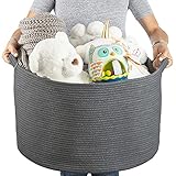 Dark Gray Storage Basket - 22”x14” - Toy Bin | Toy Basket & Towel Basket | Large Basket for Blanket