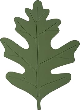 Silicone Drink Coasters 2 Pack, Green Oak Leaf Coasters for Drinks, Soft Rubber Coaster, Protect Furniture from Water Marks or Damage, Non Slip Coasters Small, Oak Leaf