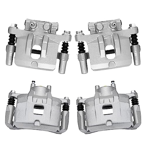 Image of Detroit Axle - Front & Rear Brake Calipers w /Bracket + Brake Pads