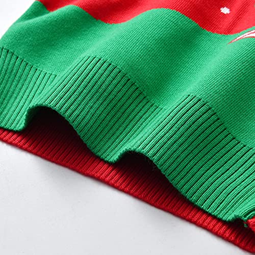 Cute Toddler Clothes Set Toddler Boys Girls Christmas Cartoon Dinosaur Santa Prints Sweater Long Sleeve (Red, 2-3 Years)3