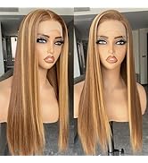 BLL Honey Blonde Wig, Lace Front wig 13x4 Synthetic Wig Pre-Plucked Hd Lace Long Straight Sunkiss...