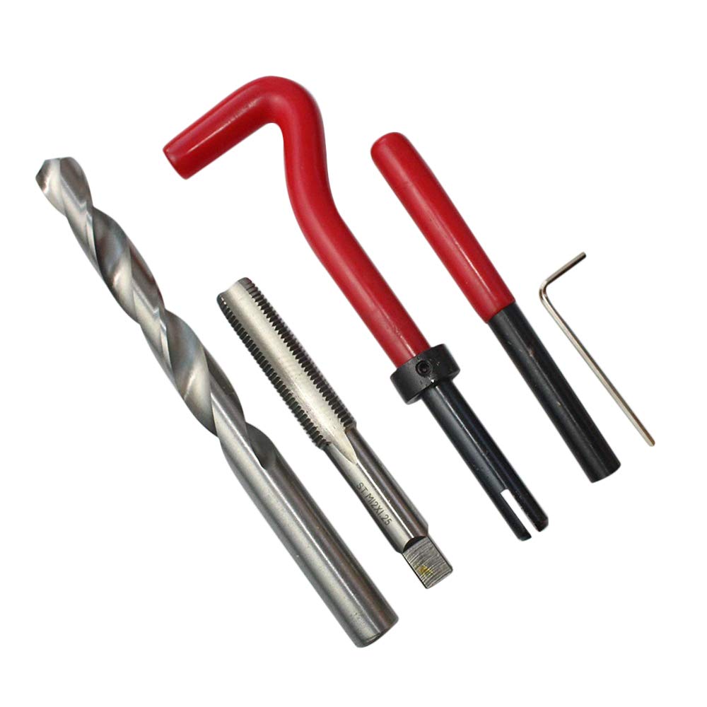20 pz Kit di Inserto di Riparazione Filettatura Metrica M5 M6 M8 M10 M12 M14 Helicoil Car Pro Bobina Strumento M10 x 1.25