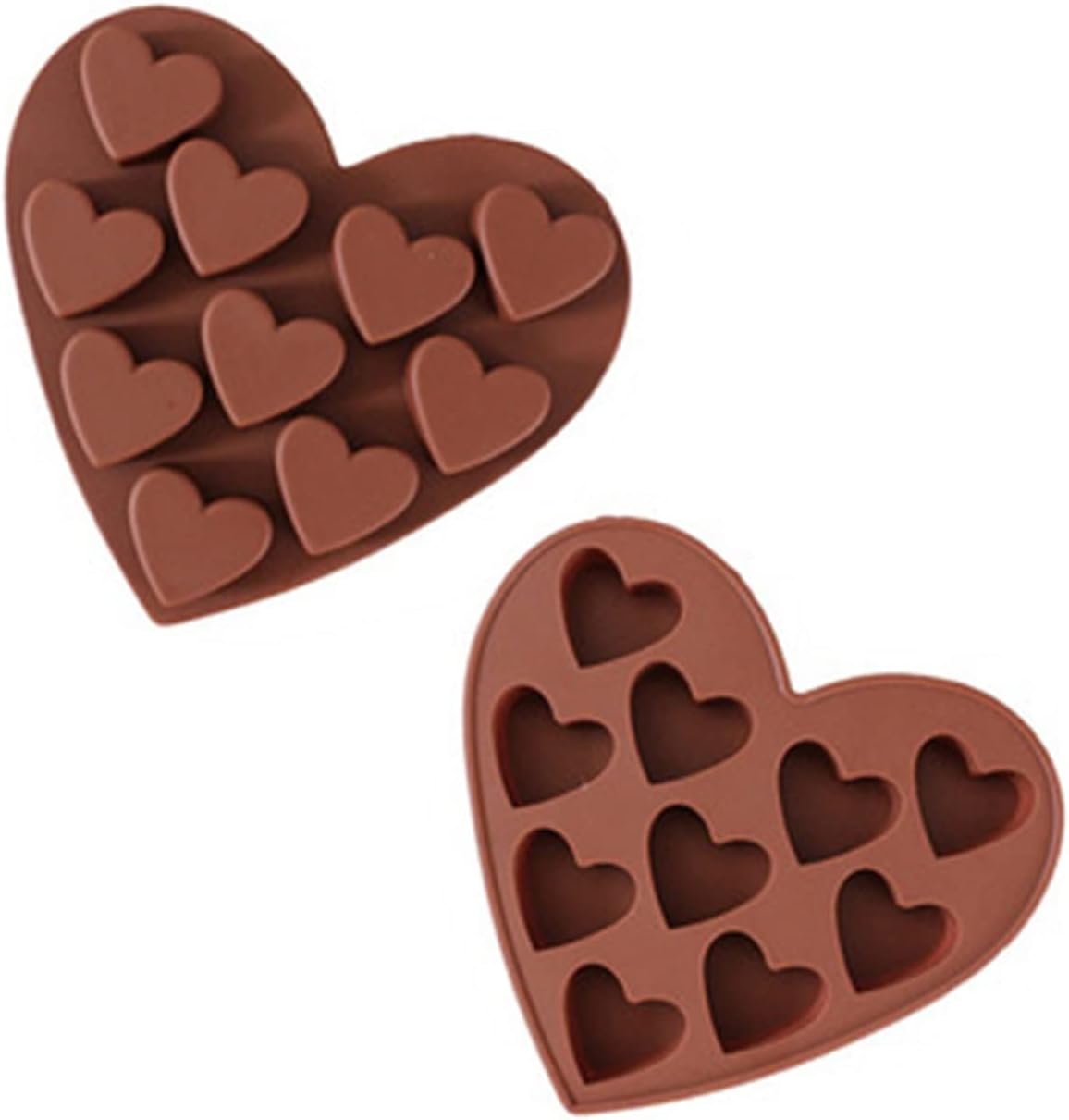 Cake Tin， Non-Stick Cake Mould, Baking Tools Baking Mold,Cake Mould,Food Grade Summer 10 Cavity Heart Shape Silicone Ice Cube Mold Cake Decorating Fondant Mold Chocolate Mould Kitchen Tools 2PCS Molds