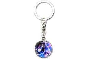12 Constellation Keychain - Galaxy Glow in the Dark Keychain - Round...