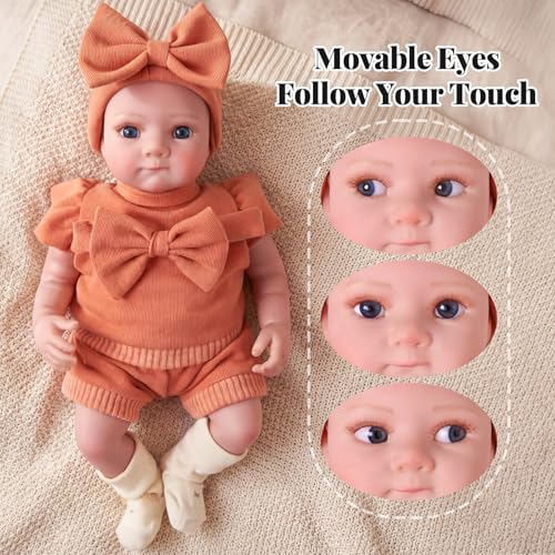 Muñeca Reborn Bebé de Vinilo Suave 43 cm con Accesorios miniatura 2