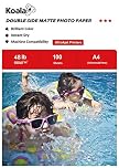 KOALA Double Sided Matte Inkjet Photo Paper A4, 180gsm, 100 Sheets for Inkjet Printers. Suitable for Printing Photos, Brochures, Covers, Certificates, Booklets, Flyers, Leaflets, Cards, Calendars