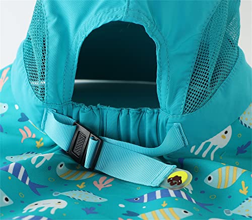 Connectyle Kids Breathable Flap Sun Hat Upf50+ Wide Brim Beach Paly Hat Boys Safari Hat Aqua Blue L #TOP5