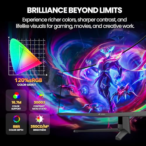 Image of CRUA 45 inch DQHD 240Hz Ultrawide Curved Gaming Monitor, 1500R, FreeSync, Black | 5120x1440 32:9 VA Screen, 120%sRGB, Built-In Speakers, HDMI 2.1 /DP 1.4 and 100x100mm Wall Mount For Gaming, Editing and Work