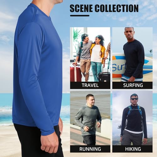 Custom Mens Long Sleeve T-Shirt, Dry-fit CustomTee. Design Your Shirt Long Sleeve, Moisture Wicking UPF Sun Protection Shirts.4