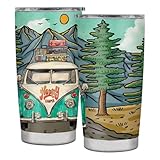 Delsakhula Happy Rv Camper Tumbler Gifts for Camper Tumbler Cup Gifts for Women Men Tumblers Coffee Travel Mug Birthday Gift for Camper Tumbler Insulated Stainless Steel With Lid 20 OZ