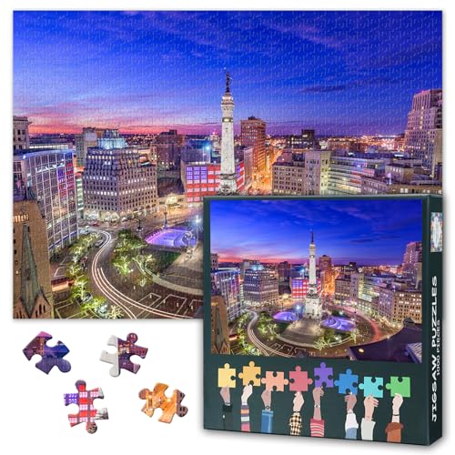 Indianapolis Skyline Puzzles for Adults 1000 Pieces