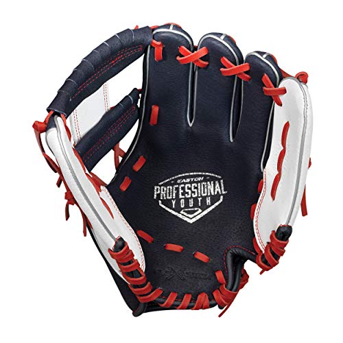 Easton Professional Youth Baseball Glove, 10", Rht, Navy/White/Red, I Web, Py10Br, Multicolor, Medium #TOP1
