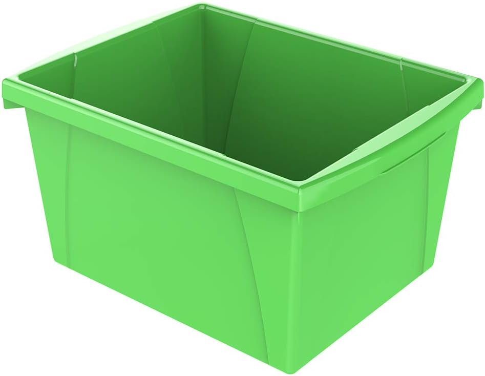 Storex 4 Gallon Storage Bin Plastic Classroom Organizer for Books and