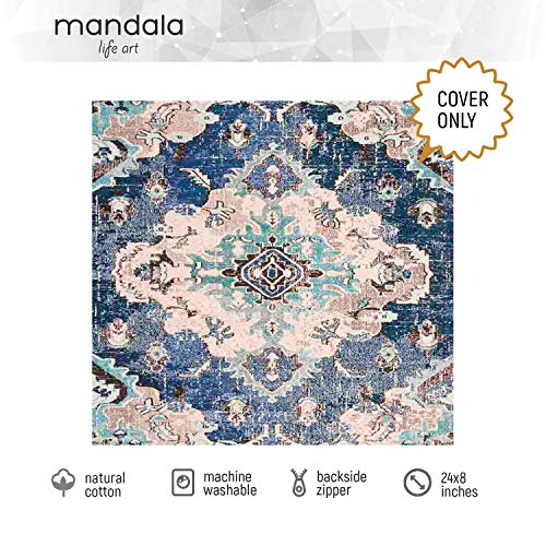 Mandala Life ART Bohemian Yoga Dekor Boden Kissenbezug - 60x20 cm - Quadratisch Meditation Kissenbezug - Bedruckter… – Bild 5