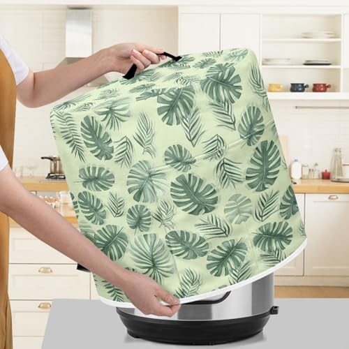 Image of Cozeyat Green Leaves Kitchen Decor Accessories Appliance Dust Cover for Electric Pressure Cooker /Air Fryer /Rice Cooker /Steamer /Toaster,Pressure Cooker Cover 3 qt
