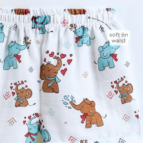 Image of The Boo Boo Club Muslin Jhabla and Short Set 100% GOTS Certified Organic Cotton | Sleeveless Button Vest | Summer Wear Set