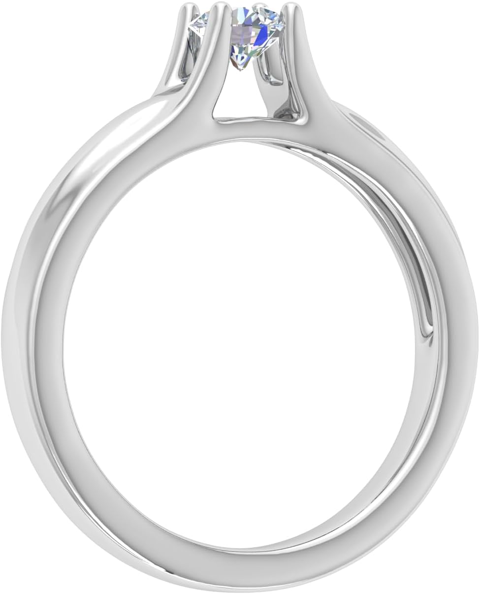1/4 Carat Diamond Solitaire Engagement Ring Band in 14K Gold