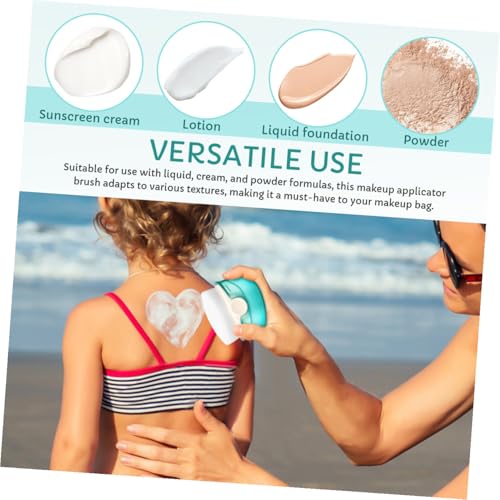 JEWEDECO Powder Foundation Brush and Sunscreen Applicator Brush with Cover for Liquid Foundation and Sunblock Makeup Tool for Adult Face Application
