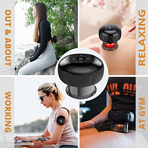Suveus Electric Cupping Set, 4 In 1 Smart Massage With 12 Level Temperature And Suction, Gua Sha Therapy Machine For Shoulder Back Legs Pressure Relief, Black #TOP5