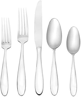 Oneida Landon 42 Piece Everyday Flatware Set 18/0 Stainless Steel, Service for 8, Silver