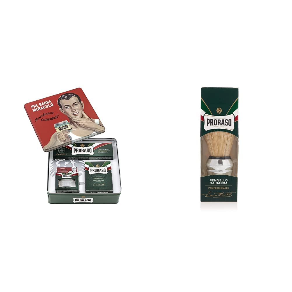 Proraso Estuche Regalo Gino Vintage, color Cranberry, 3 Unidad & Brocha - 1 Unidad