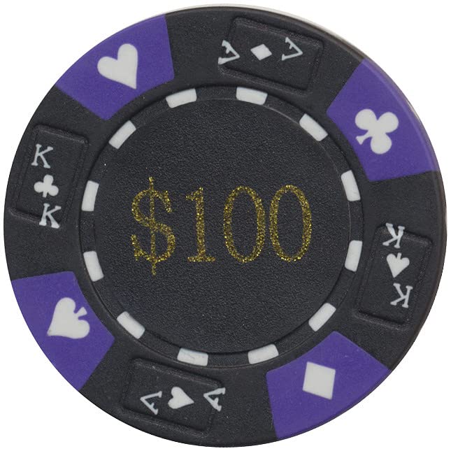 Poker Chips (25) $100 Ace King Denomination 14 g Clay Composite