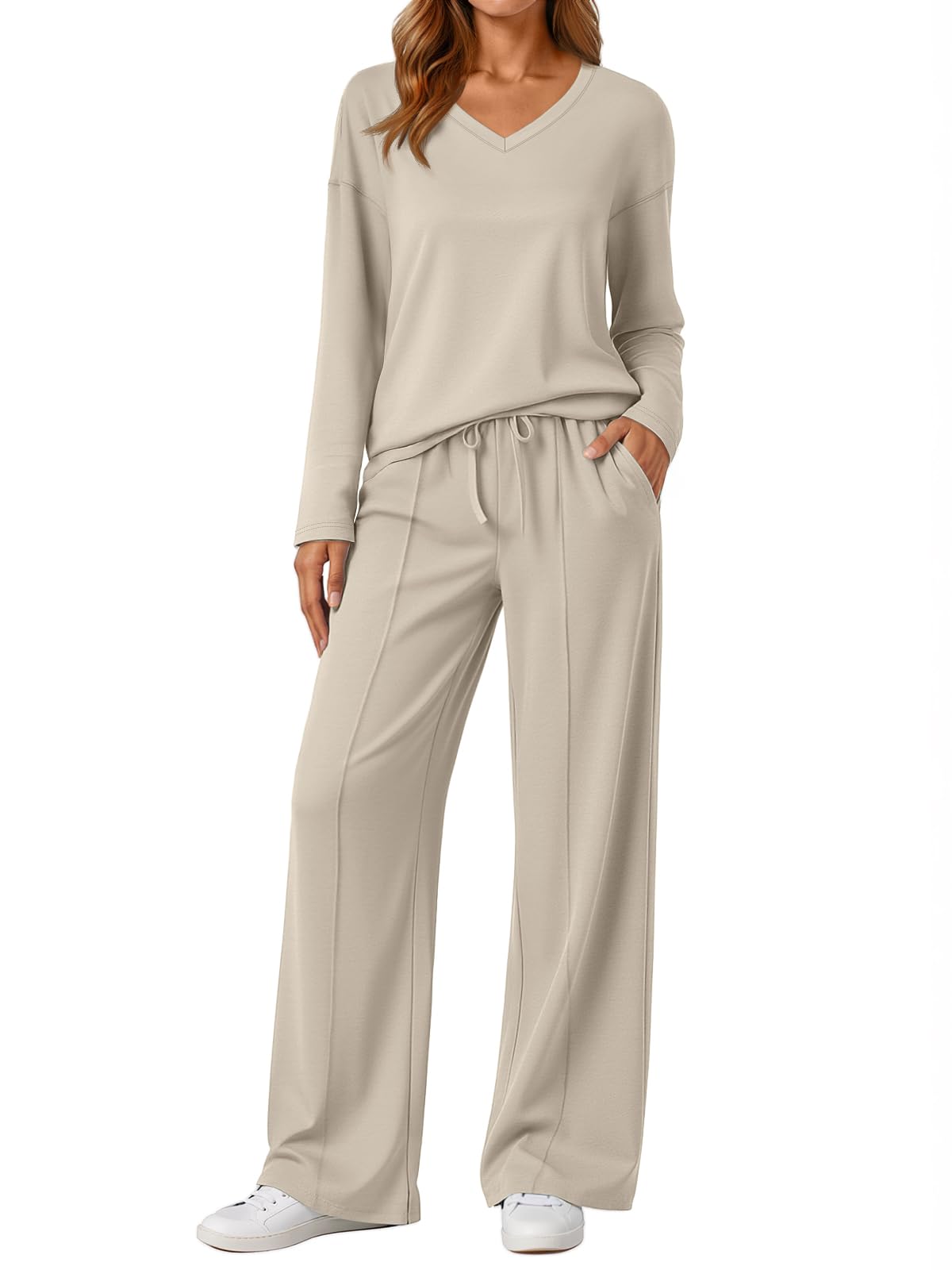 AUTOMET Sweatsuits Women 2 Piece Outfit Fashion Travel Lounge Sets With Wide Leg Pants Airport Track Suits Fall