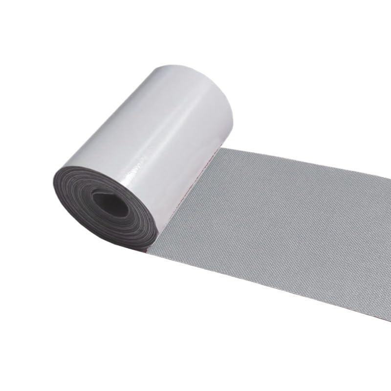 Patch de réparation en tissu de lin autocollant gris tourterelle 7,6x152 cm pour canapé