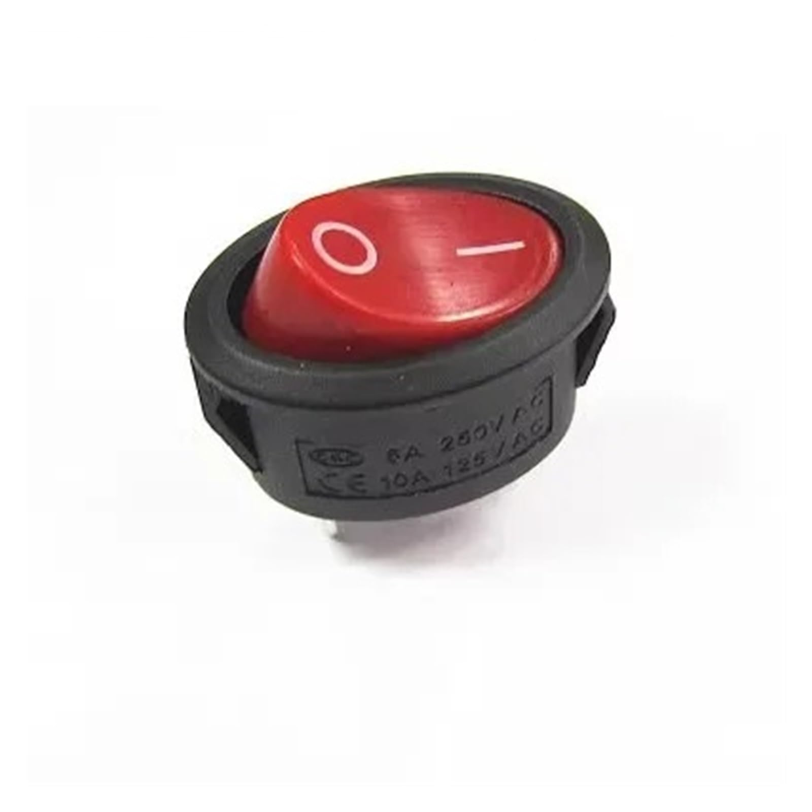 AIQFTGSNS 1pcs 6A/250V Kettle Power Supply Rocker Round Boat Oval Switch Red 2Pin On-Off