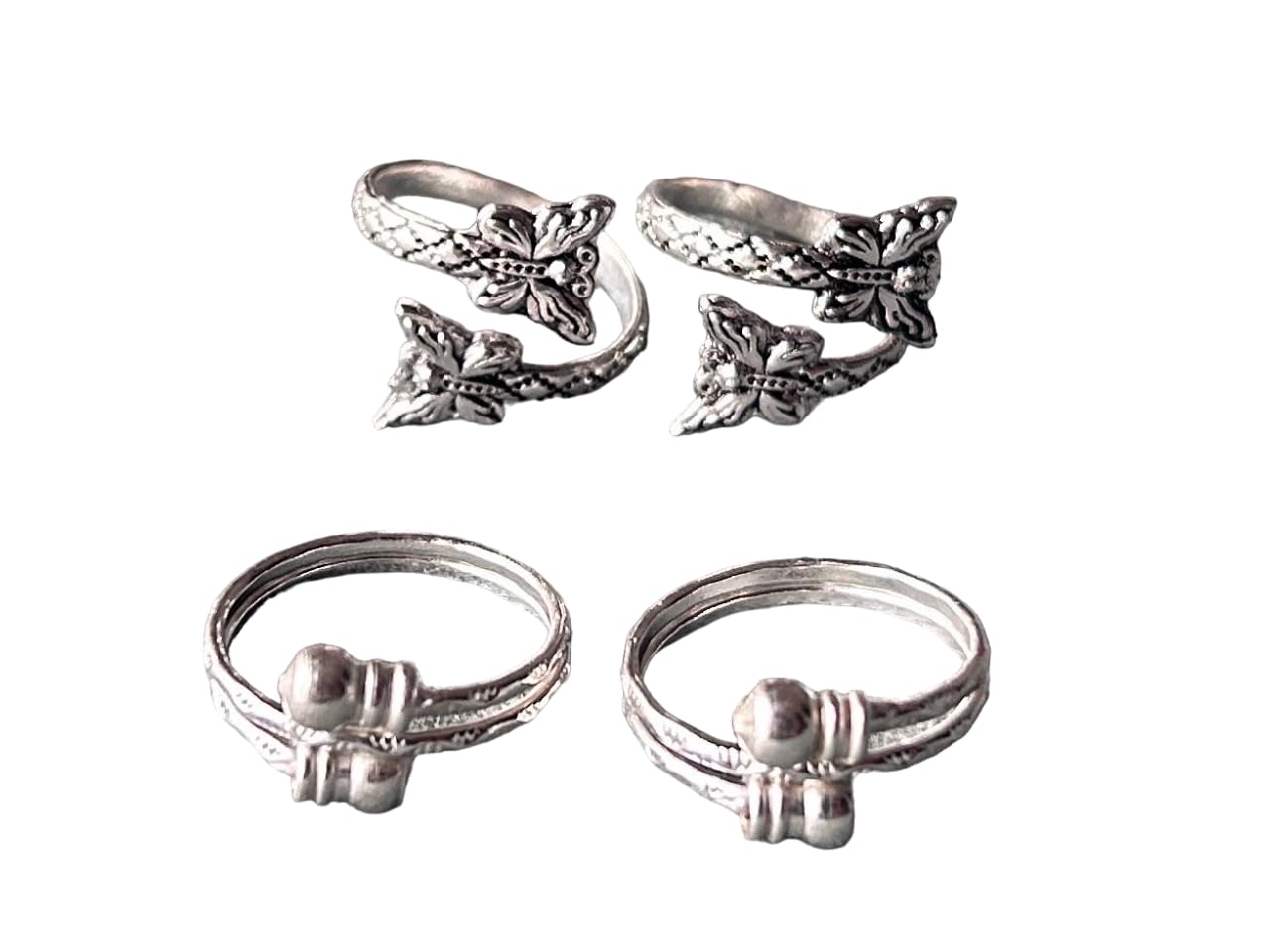 Women & Girls Metal Fancy Glossy finish Toe Ring Adjustable Bichiya/Leg Finger Ring_Combo_2 (A_C_P_110743_Silver)-image-24