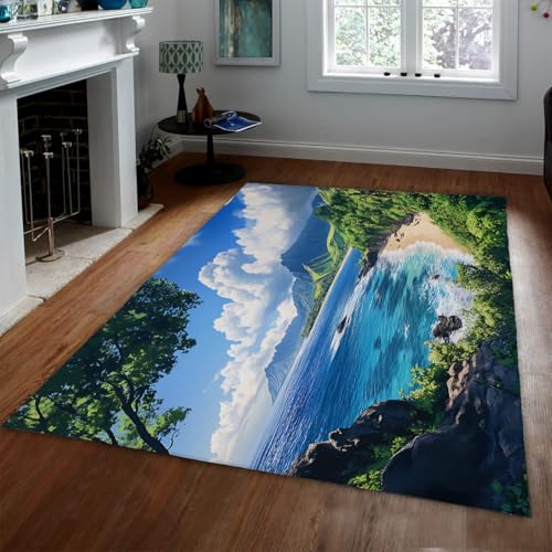 Tapis poil ras antidérapant pour salon facile à nettoyer