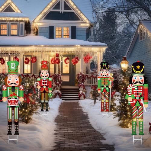 Panneaux de Noël en métal durables de 80 cm pour cour et porche