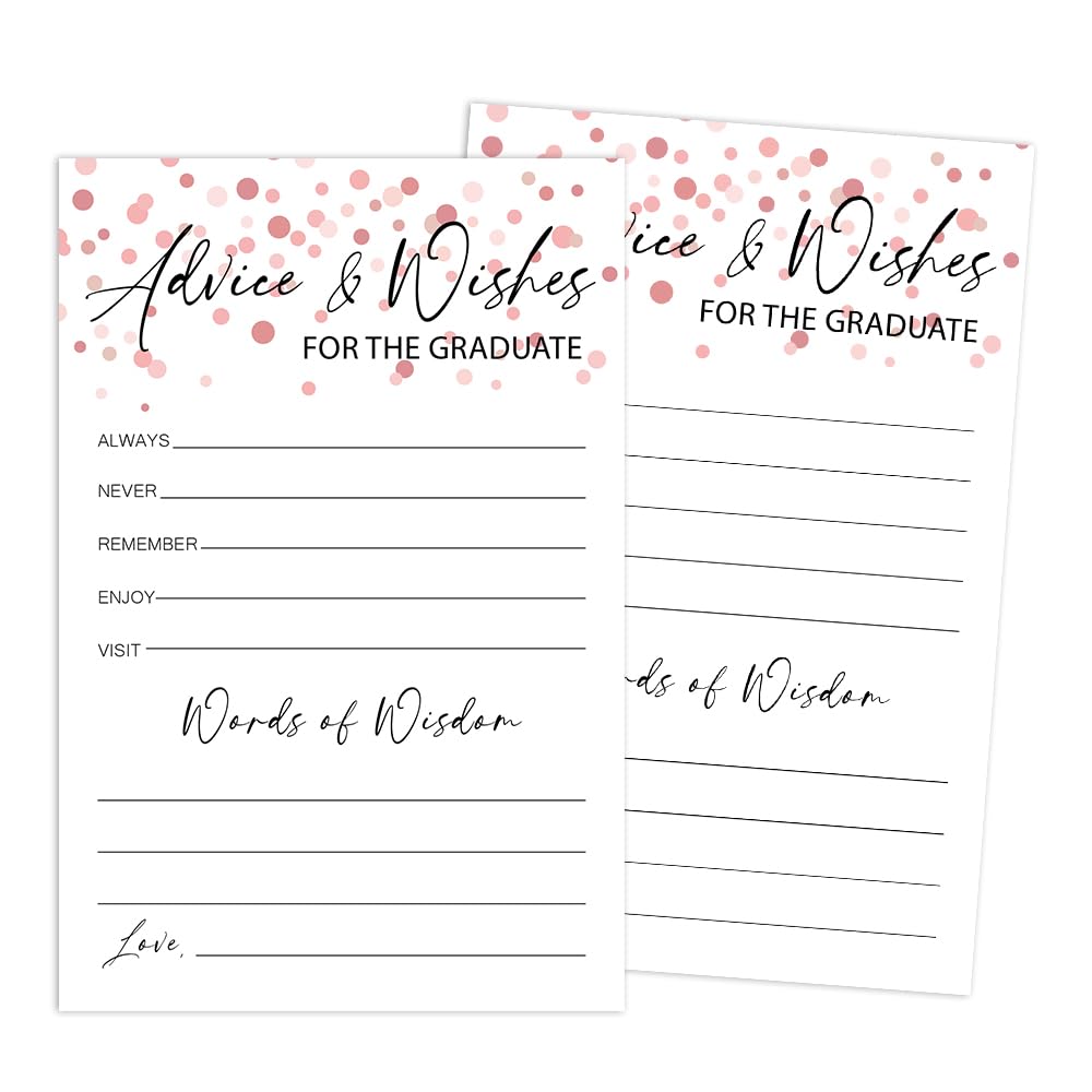 Graduation Advice Cards 2025 - Graduation Wishes and Advice Cards (20 Pack) - Grad Party Graduating Wishes Card - Grad Celebration Activity Party